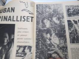 Viikko Sanomat 1958 nr 12, 21.3.1958, DC-7 Clipper, Kuuban kapinalliset valokuvareportaasi (mm. teloituksia), Kunnanlääkärit kiven alla, Monaco - albert syntyi, ym.