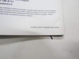 Mitsubishi Outlander 2014 -myyntiesite / sales brochure