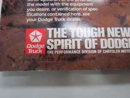 Dodge 1990 Ram Pickup -myyntiesite  / sales brochure