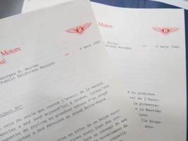Rolls-Royce &amp; Bentley 1985 Press Information -myyntiesite / lanseerauskansio