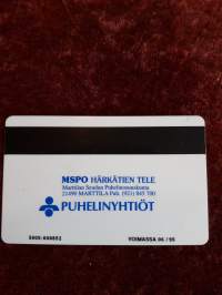 Puhelinkortti. MSPO Härkätien  tele. Marttilan Seudun Puhelinosuuskunta.  Raviaihetta  tai  hevos ym. kortteja  keräävälle