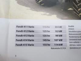 Fendt 400 Vario traktori -myyntiesite, suomenkielinen / tractor sales brochure, in finnish