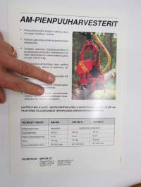 AM-Pienpuuharvesterit AM-200, AM-240 S, AM 280 S -myyntiesite, forestry equipment sales brochure, in finnish