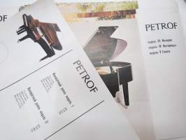 Petrof - tsekkiläisen pianotehtaan (flyygelit, pianinot ym.) venäjänkielinen myyntiesite / tuoteluettelo hyvine kuvineen -piano brochure / catalog