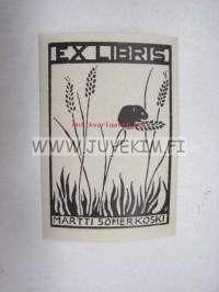 Ex Libris Martti Somerkoski -kirjanomistajamerkki