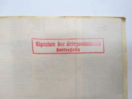 Reichskarte  - Einheitsblatt 25 (Rummelsburg i. Pom. - Publitz - Pollnow), einfarbig, 1:100 000, &quot;Eigentum der Kriegsakademie Kartenstelle&quot; -leimaus