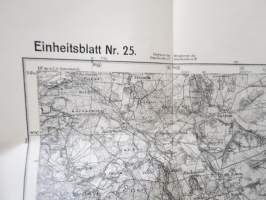 Reichskarte  - Einheitsblatt 25 (Rummelsburg i. Pom. - Publitz - Pollnow), einfarbig, 1:100 000, &quot;Eigentum der Kriegsakademie Kartenstelle&quot; -leimaus