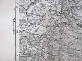 Reichskarte  - Einheitsblatt 25 (Rummelsburg i. Pom. - Publitz - Pollnow), einfarbig, 1:100 000, &quot;Eigentum der Kriegsakademie Kartenstelle&quot; -leimaus