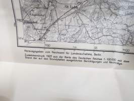 Reichskarte  - Einheitsblatt 25 (Rummelsburg i. Pom. - Publitz - Pollnow), einfarbig, 1:100 000, &quot;Eigentum der Kriegsakademie Kartenstelle&quot; -leimaus