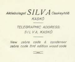 Silva Oy Ab, Kaskö 1922 - firmalomake