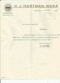 C J Hartman Wasa 1926 - firmalomake