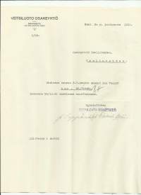 Veitsiluoto Oy Kemi 1933 - firmalomake