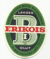 Lahden Erikois I B Olut -  olutetiketti