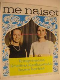 Me Naiset 1968 nr 23, Kuningatar - kuningatar Elisabeth 2 jakso. Maarita Mäkelä - suomalaisen elokuvan uusi tyttö. Kristiina Kankaanpää Iranin hovissa.