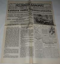 Helsingin sanomat tammikuun 2 p:nä 1940 Näköispainos sodan lehdet