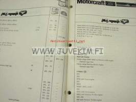 Motorcraft ilman- ja öljynsuodattimet 1982 -suodatinluettelo