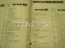 Motorcraft ilman- ja öljynsuodattimet 1982 -suodatinluettelo
