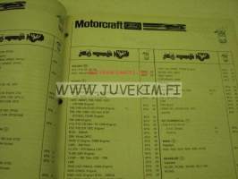 Motorcraft ilman- ja öljynsuodattimet 1982 -suodatinluettelo