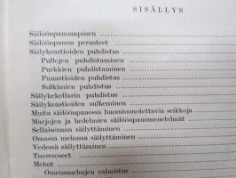 Säilöönpanoaapinen, elintarvikkeiden säilönnän ja säilykevalmistuksen perustiedot