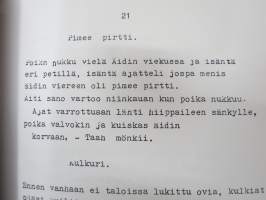 Vitsi- ja kaskukirja, ilman mitään tunnistetietoja tekijästä, painovuodesta tms.