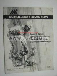 McCulloch chain saw Owner´s manual 1974 -moottorisaha käyttöohjekirja