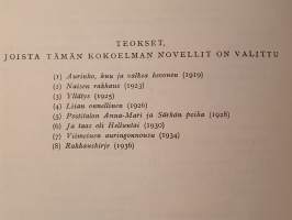 Tuulta ja tyyntä -valittuja novelleja. KIRJAILIJAN NIMIKIRJOITUS Siiri Pöystille 2/4-50 Viljo Kojo