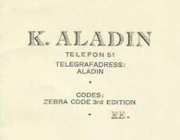 K Aladin Fredrikshamn 1926 - firmalomake