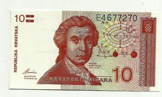 Kroatia 10 Dinara 1991   -  seteli
