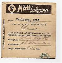 Mått-takorna ( Motti talkoot ) 1942  kortti