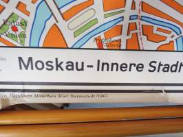 Moskau - Moskova - Westermann Schulwandkarte 1962 / Koulutarpeiden Keskusliike Oy -seinäkartta / koulukartta