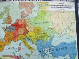 Vom Romischen Weltreich zum Karolingerreich - Rooman valtakunnasta Karolinkien valtakuntaan, Flemmings Verlag - seinäkartta / koulukartta