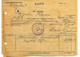 Huoltokoulu  muonarahakuitti 1948