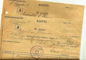 Huoltokoulu  muonarahakuitti 1948  2 kpl