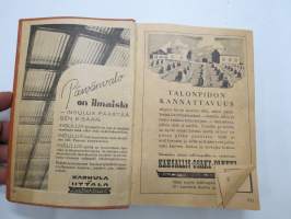 Maatalouskalenteri 1948, runsaasti mainoksia maatalouteen liittyen -agricultural calendar