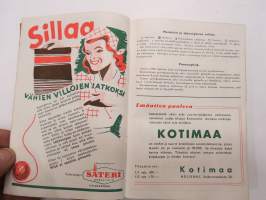 Maatalouskalenteri 1948, runsaasti mainoksia maatalouteen liittyen -agricultural calendar