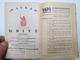 Maatalouskalenteri 1948, runsaasti mainoksia maatalouteen liittyen -agricultural calendar