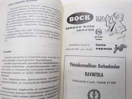 Yhteiskunnallisen korkeakolun muistio 1965-1966 (Nykyään Tampereen yliopisto) -vuosikirja opettaja-, luennoitsija sekä opiskelijatietoineen