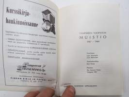 Tampereen yliopiston muistio 1967-1968 (entinen Tampereen Yhteiskunnallinen Korkeakolu) -vuosikirja opettaja-, luennoitsija sekä opiskelijatietoineen