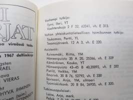 Tampereen yliopiston muistio 1967-1968 (entinen Tampereen Yhteiskunnallinen Korkeakolu) -vuosikirja opettaja-, luennoitsija sekä opiskelijatietoineen