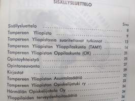 Tampereen yliopiston muistio 1967-1968 (entinen Tampereen Yhteiskunnallinen Korkeakolu) -vuosikirja opettaja-, luennoitsija sekä opiskelijatietoineen