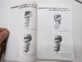Suzuki DT115 / DT140 outboard parts catalogue 1987-6, illustrations/ perämoottori, varaosaluettelo räjäytyskuvineen