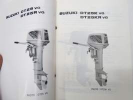 Suzuki DT25 outboard parts catalogue 1986-4, illustrations / perämoottori, varaosaluettelo räjäytyskuvineen