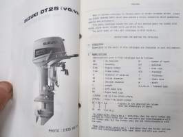 Suzuki DT25 outboard parts catalogue 1986-4, illustrations / perämoottori, varaosaluettelo räjäytyskuvineen
