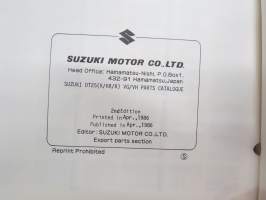 Suzuki DT25 outboard parts catalogue 1986-4, illustrations / perämoottori, varaosaluettelo räjäytyskuvineen