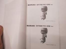 Suzuki DT75/85 outboard parts catalogue 1987-10, illustrations / perämoottori, varaosaluettelo räjäytyskuvineen