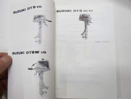 Suzuki DT5 outboard parts catalogue 1987-5, illustrations / perämoottori, varaosaluettelo räjäytyskuvineen