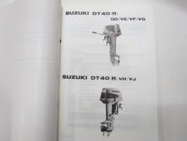 Suzuki DT40 outboard parts catalogue 1987-7, illustrations / perämoottori, varaosaluettelo räjäytyskuvineen