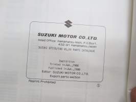 Suzuki DT115 / DT140 outboard parts catalogue 1986-6, illustrations / perämoottori, varaosaluettelo räjäytyskuvineen
