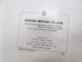 Suzuki DT9.9 outboard parts catalogue 1983-12, illustrations / perämoottori, varaosaluettelo räjäytyskuvineen