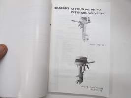 Suzuki DT9.9 VJ outboard parts catalogue 1987-4, illustrations / perämoottori, varaosaluettelo räjäytyskuvineen
